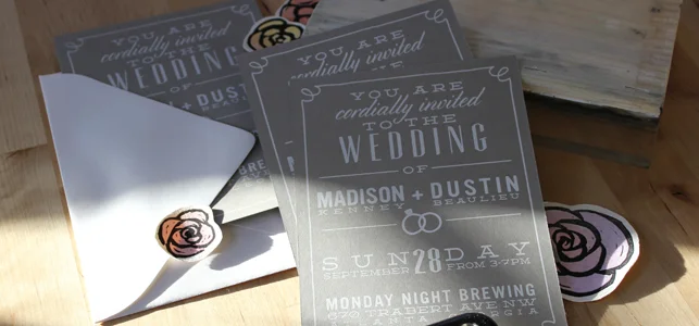 Sweet and Simple Screen Printed Invitations for Your DIY Wedding