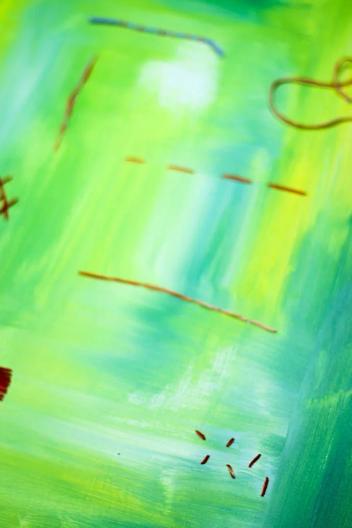 DIY Embroidery on Canvas with Paint Love