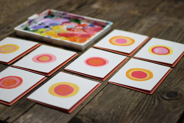 Peach Painted Note Cards from Mads Beaulieu 