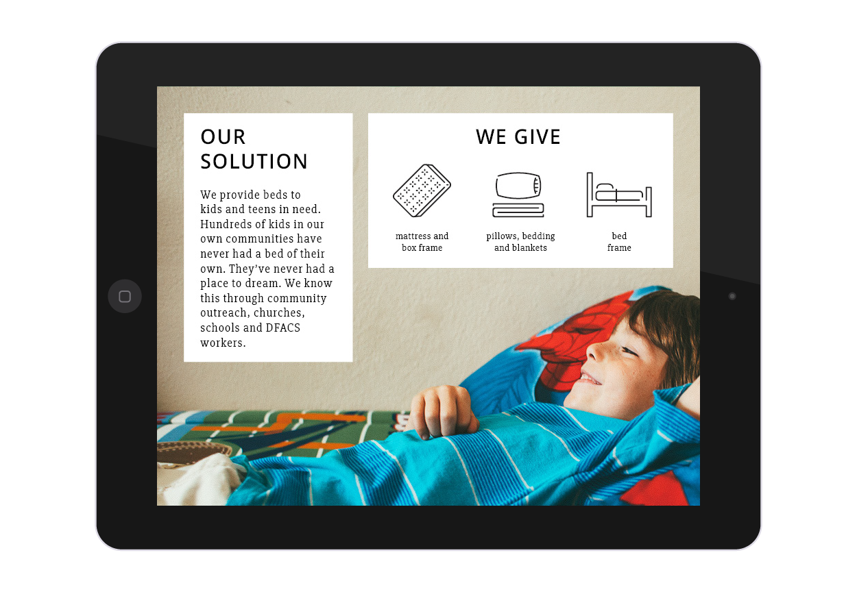 Beds4Kids Media Kit Solution Page
