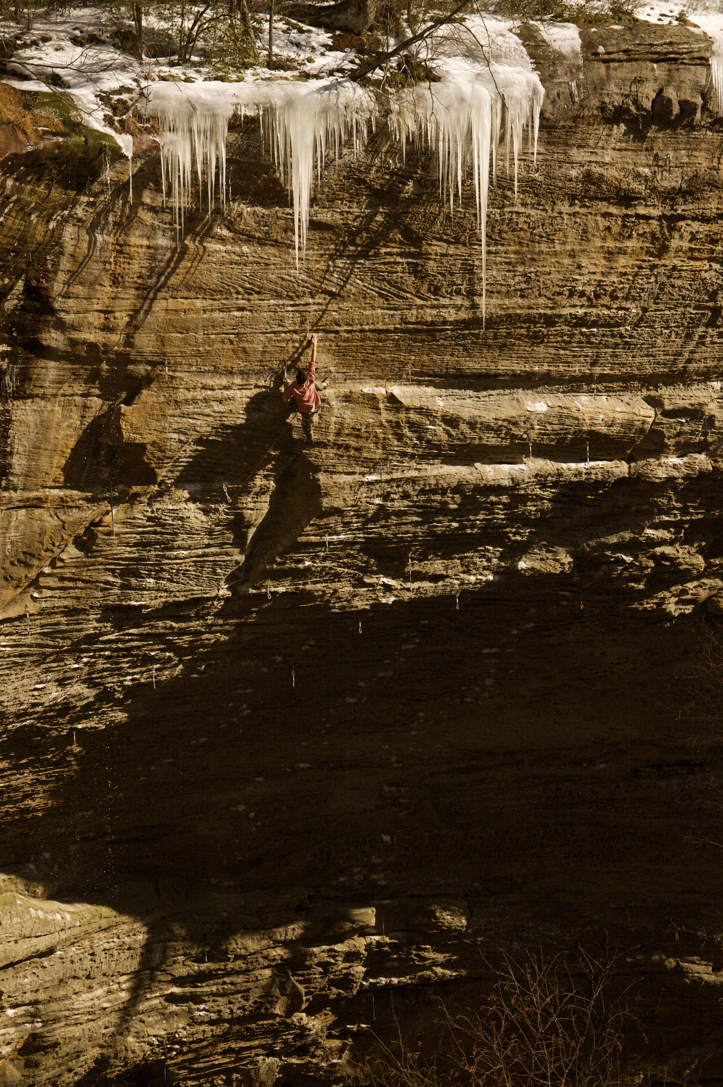 Photo: Benjamin Goodpasture // Climber: Christian Lablanc // Red River Gorge // BOHICA 5.13b