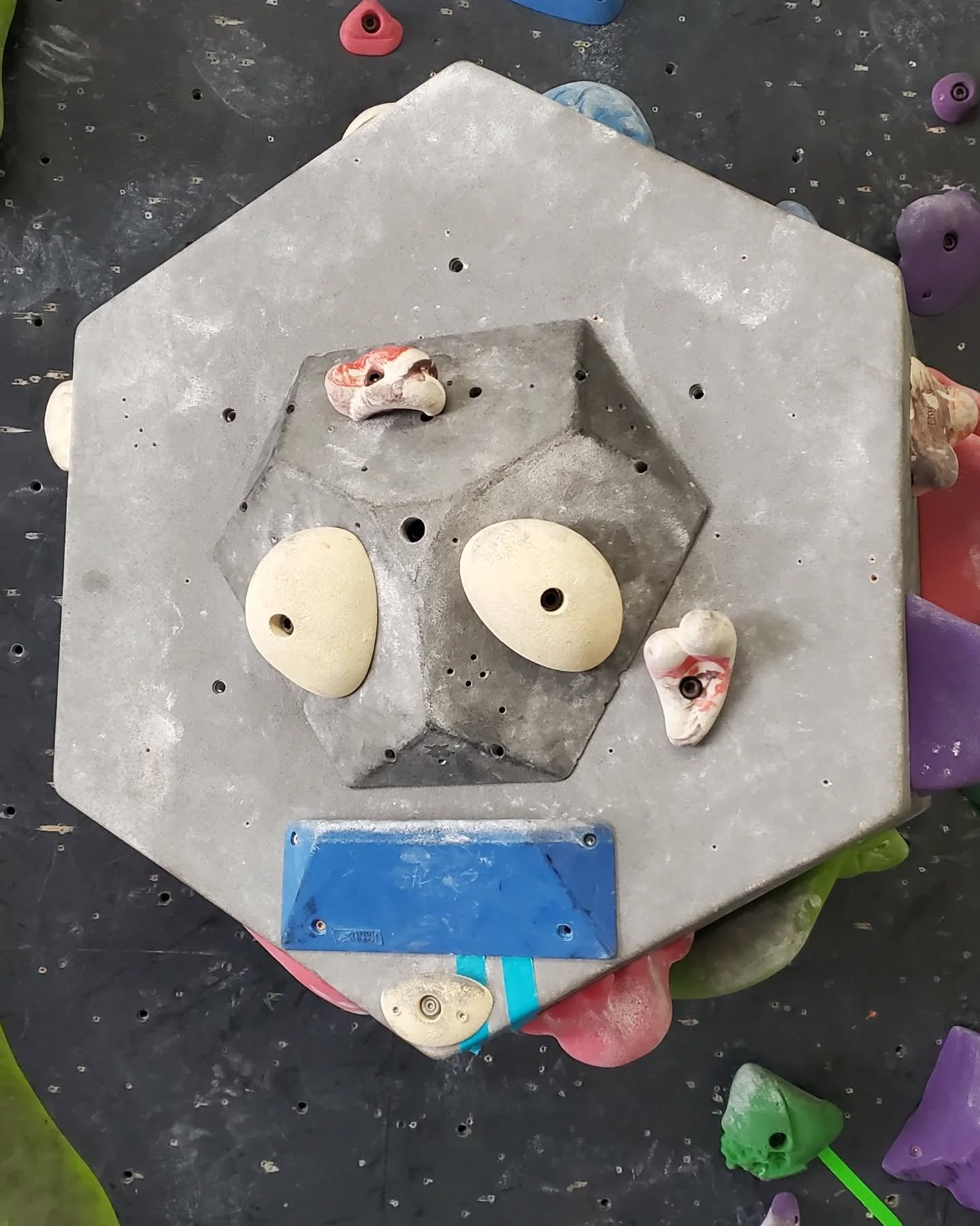 The rock wall is a little shocked it seems. Shocked you've skipped your climbing session. It's okay, you can always make up for it by coming in and climbing. The rock wall will be appeased and that will suffice. But don't wait too long. The wall hung