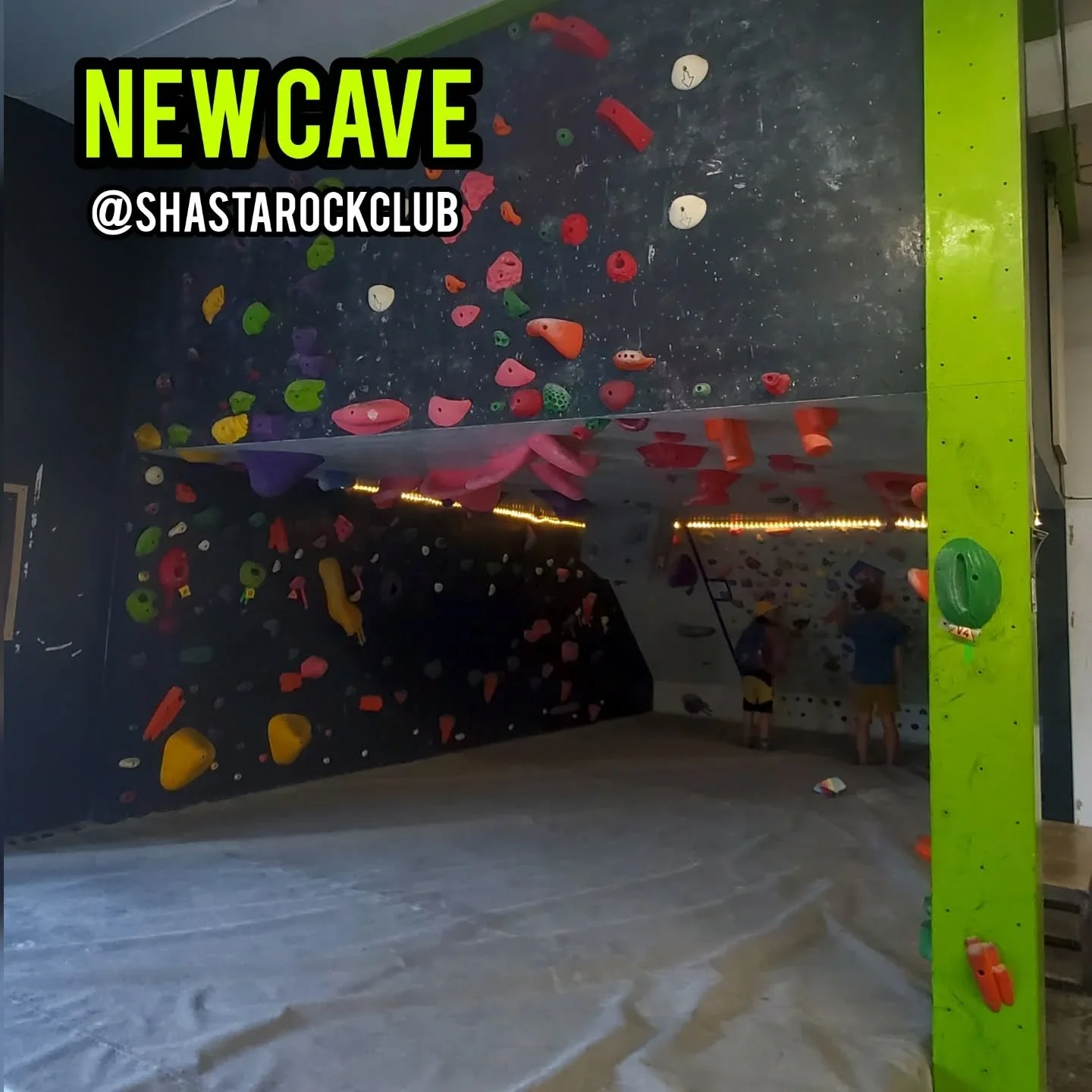 New walls have arrived! Cave is here with some fun routes but this time we have added a spray wall! What is a spray wall you may ask? It's a wall with a ton of holds for you to make up your own routes and train on. Come check it out today!

#rockclim