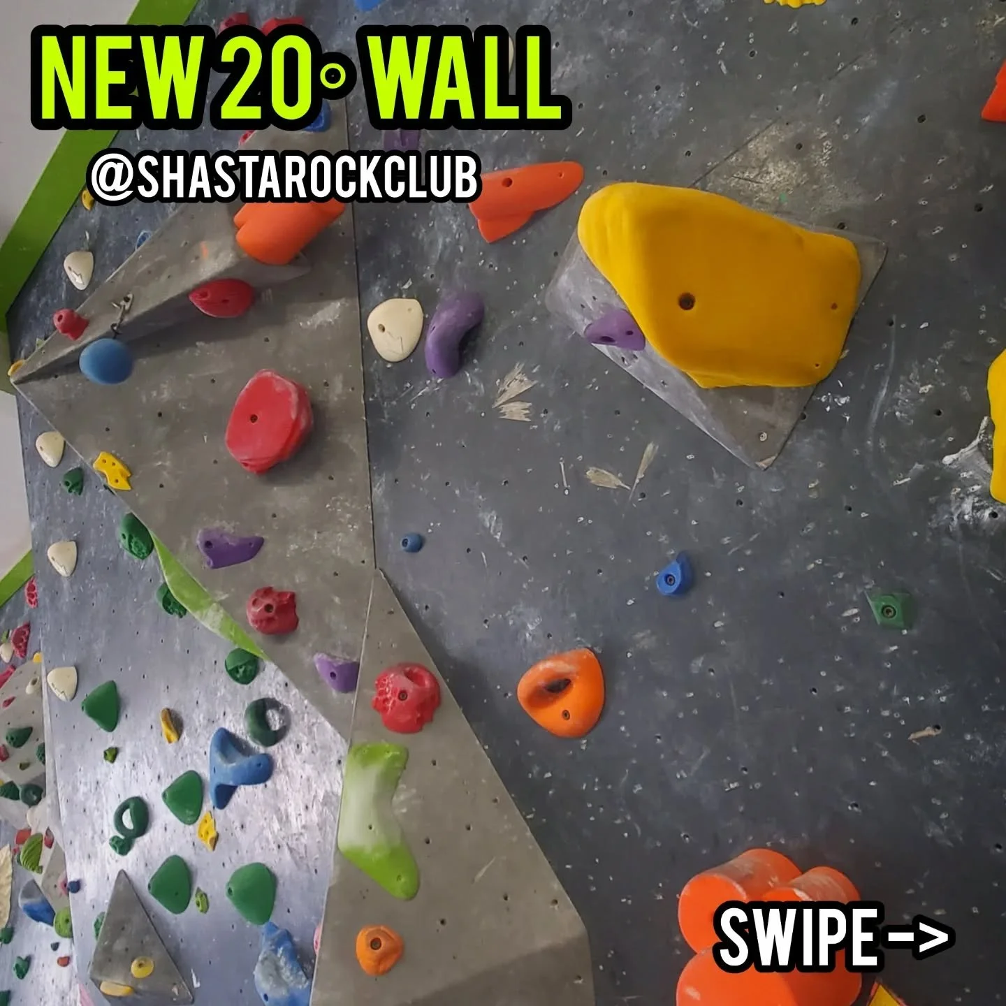 New 20&deg; wall has landed, and we have some goodies for you all! We have an interesting volume setup with mixed variety of crimpy, pinchy, and jumpy routes! Can't beat that. We hope to see you join us 😁 

#rockclimbing #routesetting #routeset #red