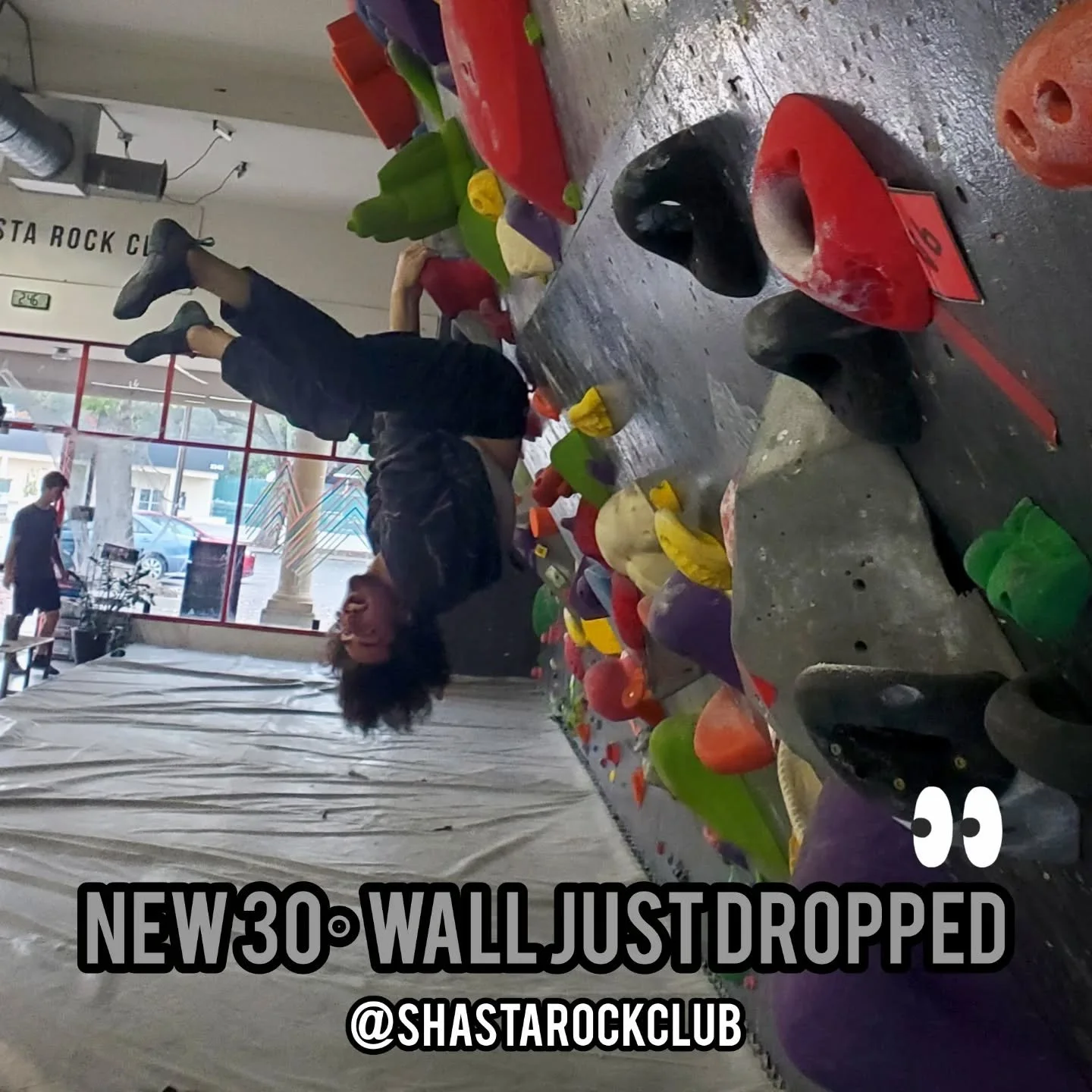 NEWS FLASH ‼️ a new 30&deg; wall just dropped at Shasta Rock Club. What does this mean for you? This means 15 brand new routes ready to be climbed for the truest climbers. We got some crimpy monsters and fun movements in between. We hope to see you s