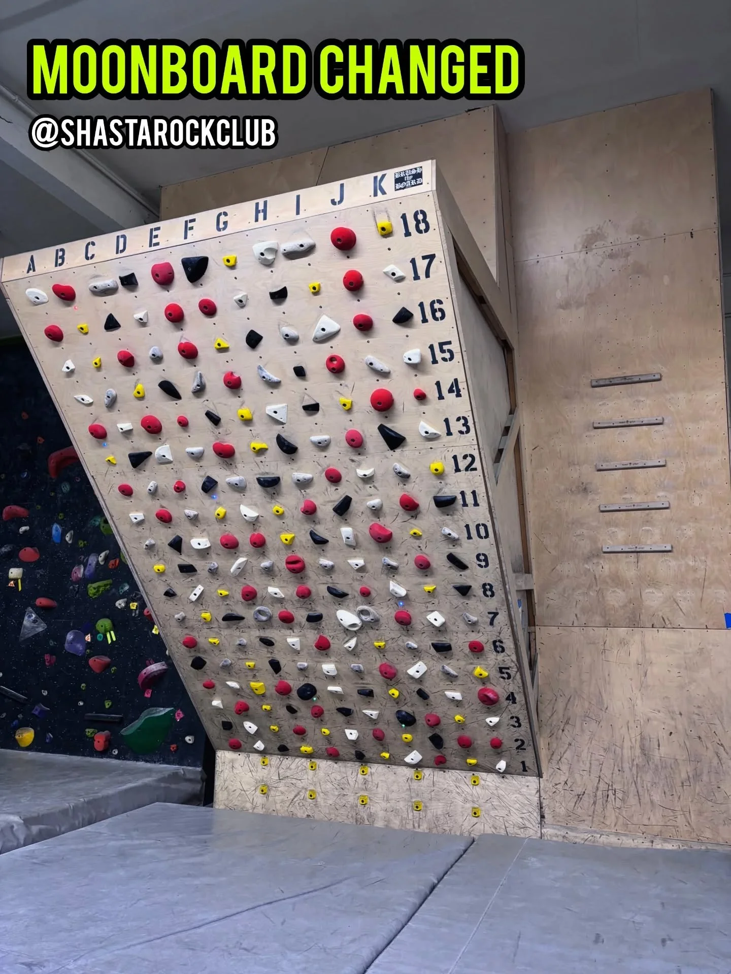 New moonboard has landed! What makes this one nice? Well there's many easier routes that you can do on this one. A great way for climbers to transition into trying the moonboard. There are v3s and above. And don't worry, we will rotate this out after