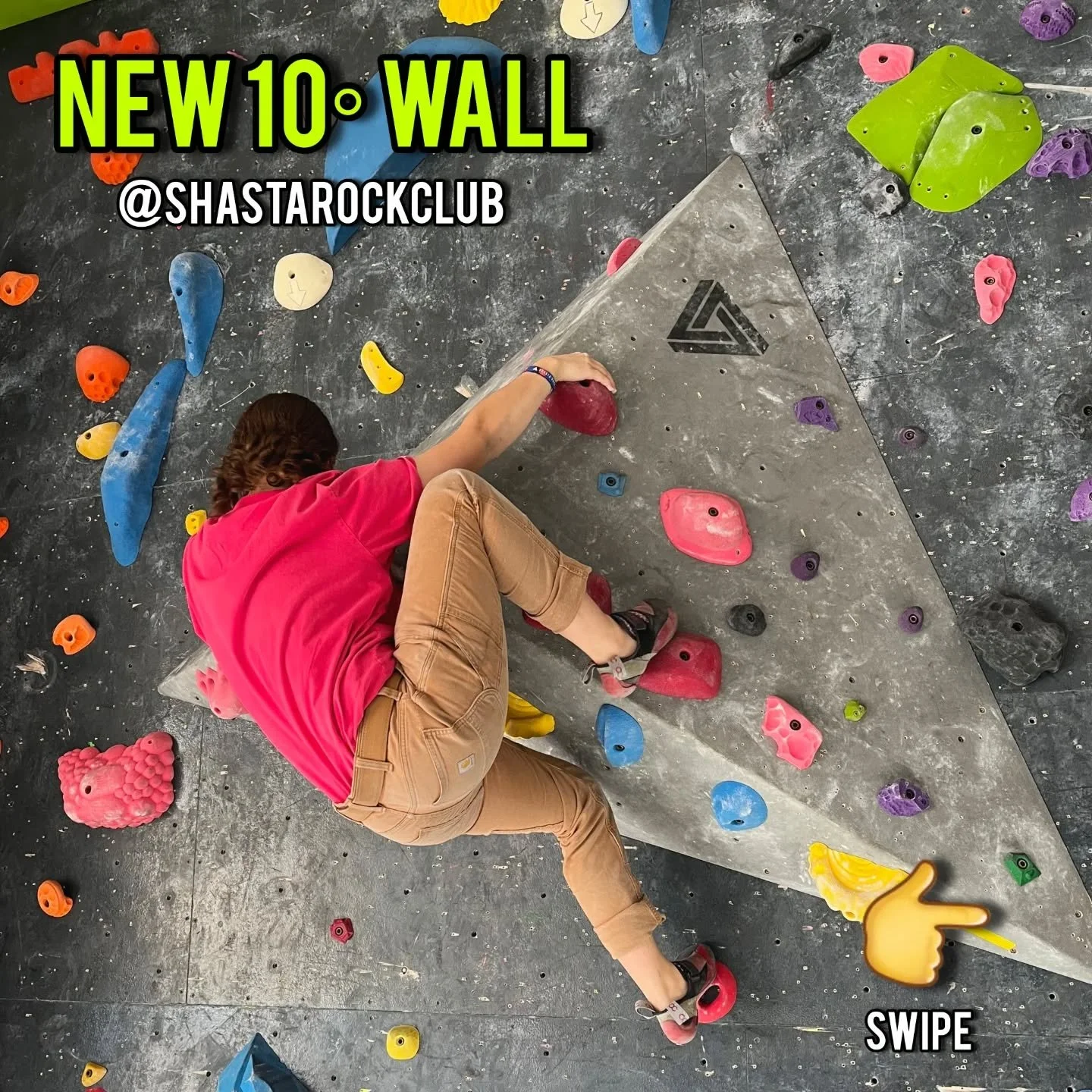 New 10&deg; wall is here! Honestly one of our favorite 10&deg; walls. There's plenty of routes that feel unique and are challenging, but in a good way! Try out what we have this week and let us know your thoughts 🤔 

#rockclimbing #newset #newroutes