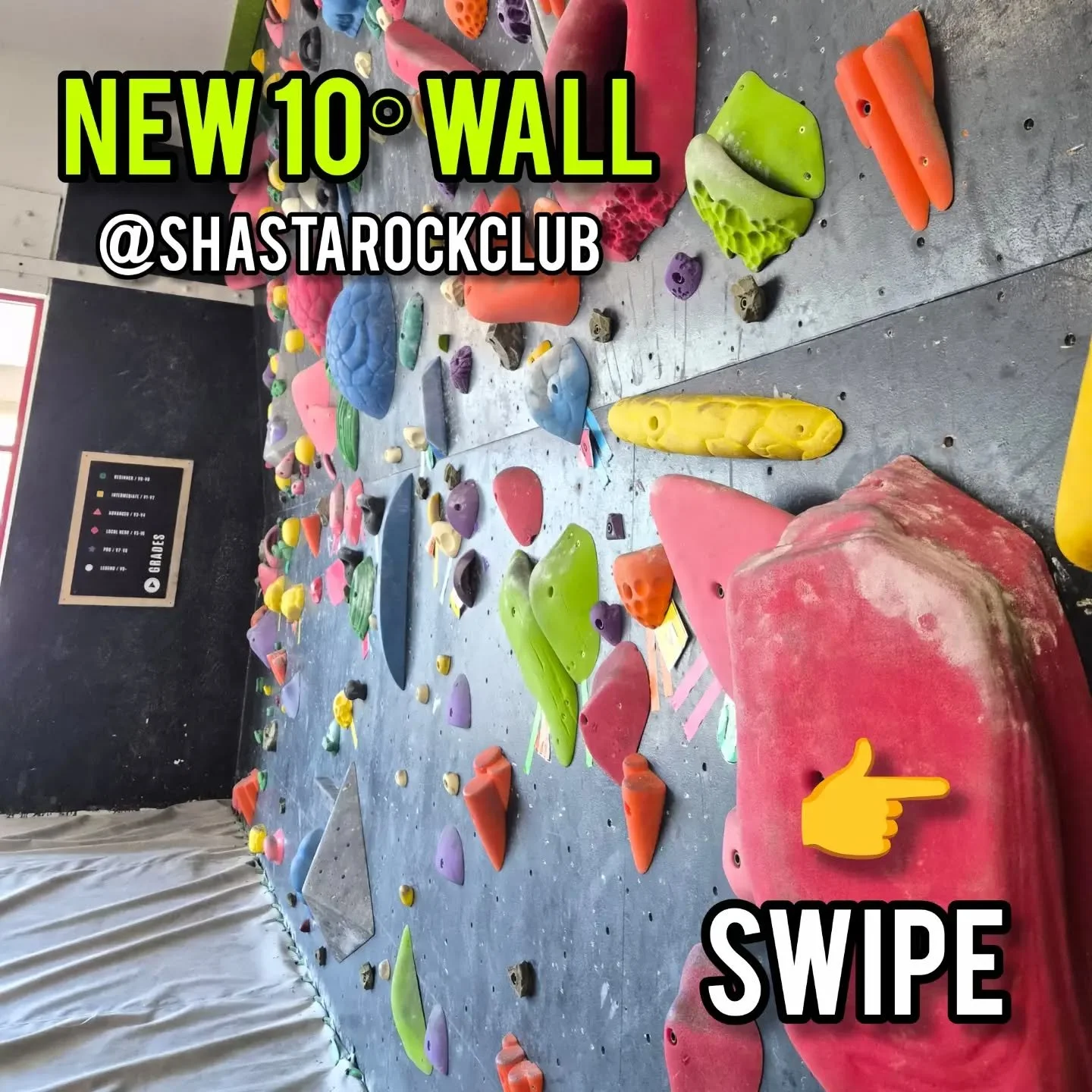 New 10&deg; wall has landed! This wall is PACKED, and with all kinds of great sends. Dynamic, technical, and various unique routes to climb on. Come try it out today :)

#rockclimb #rockclimbing #newset #newroutes #bouldering