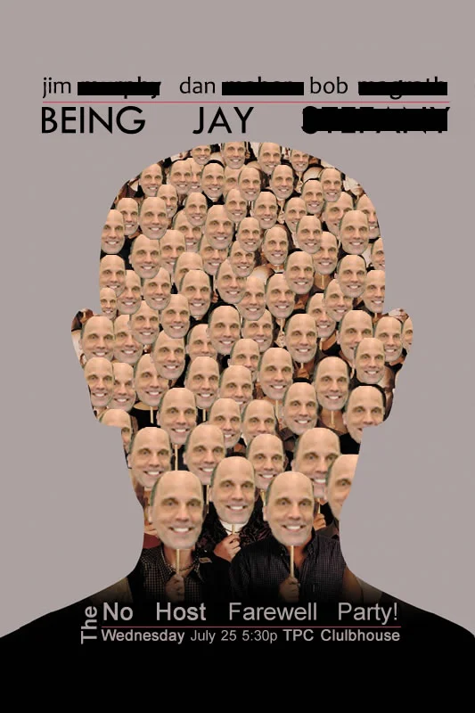 Party announcement based off of the "Being John Malkovich" movie poster