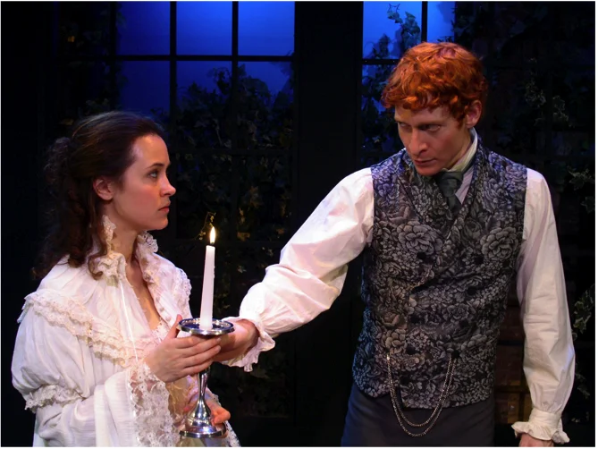 Christine Albright and Adam Devine in ICTC's, Arcadia