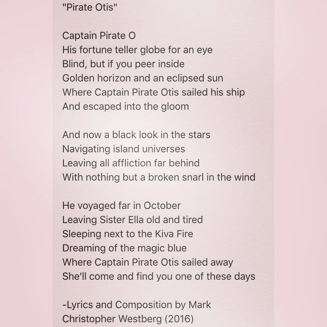 Lyrics for "The Lament of Pirate Otis"