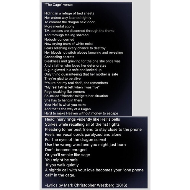 Lyrics for "The Cage"