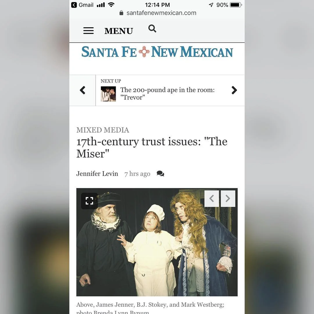 Our mention for "The Miser" via The Santa Fe New Mexican