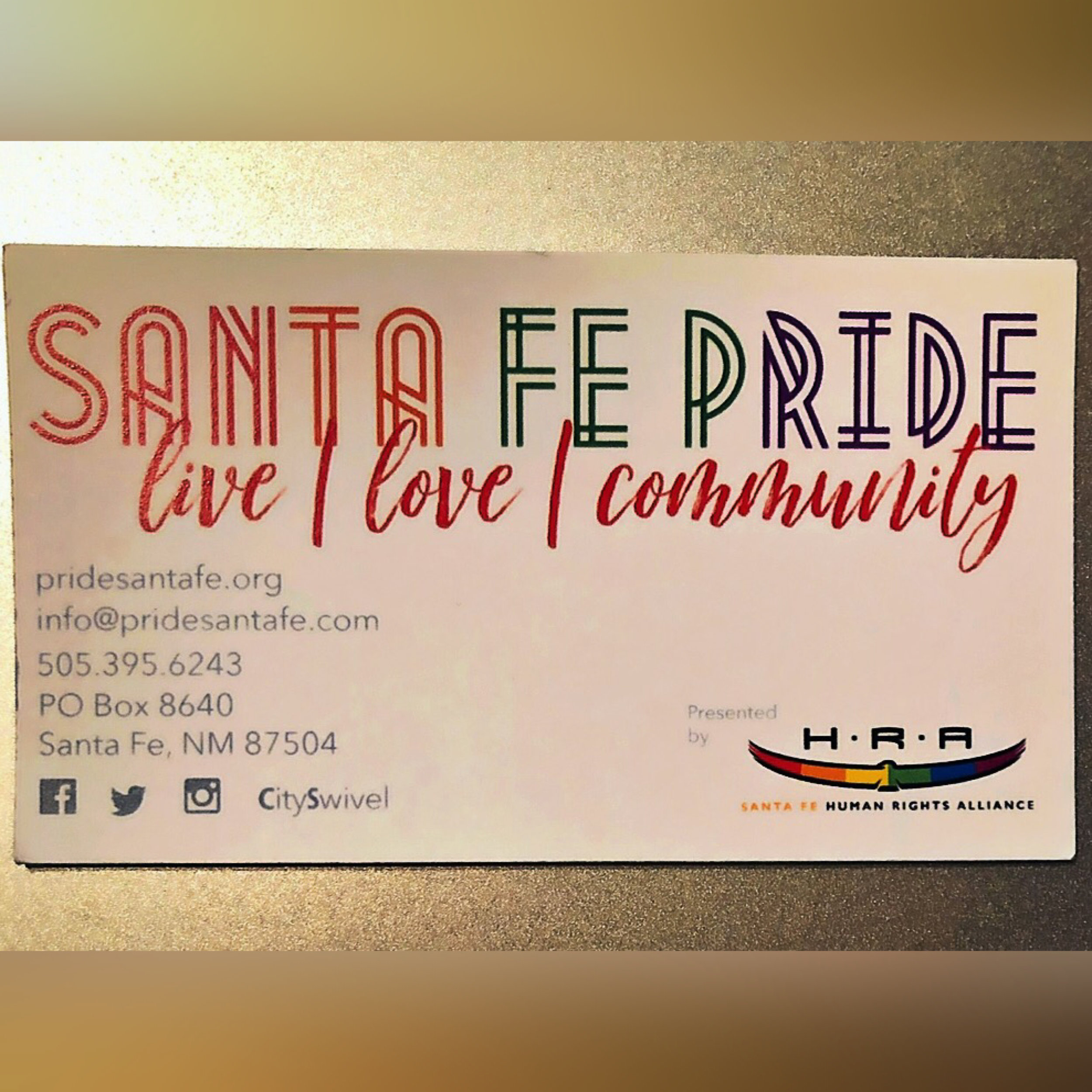Proud to be a Card-Carrying Member of the Human Rights Alliance board of Santa Fe, NM.