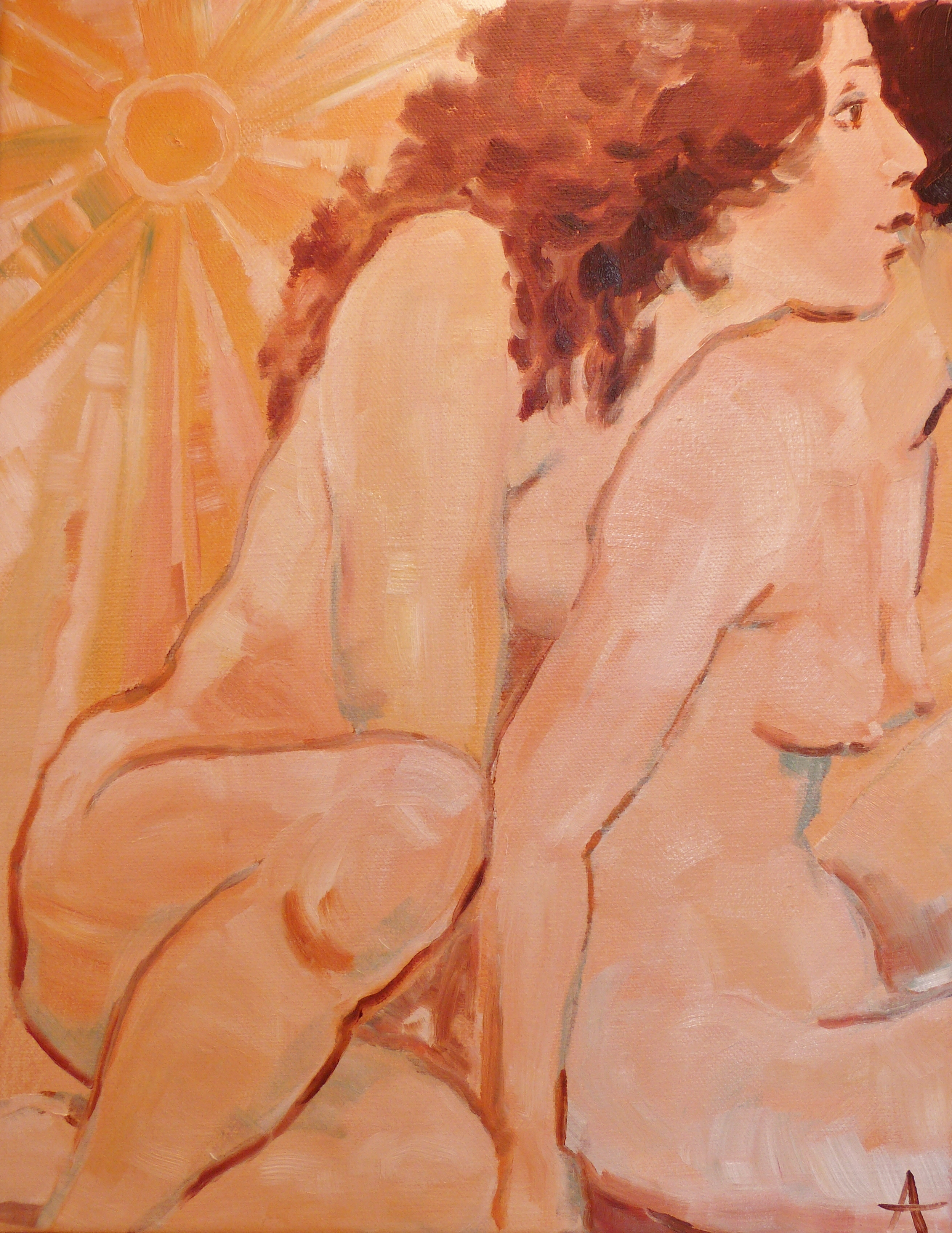 SOLD, Women, Copyright 2012 Hirschten, Oil on Canvas, 11" x 14"