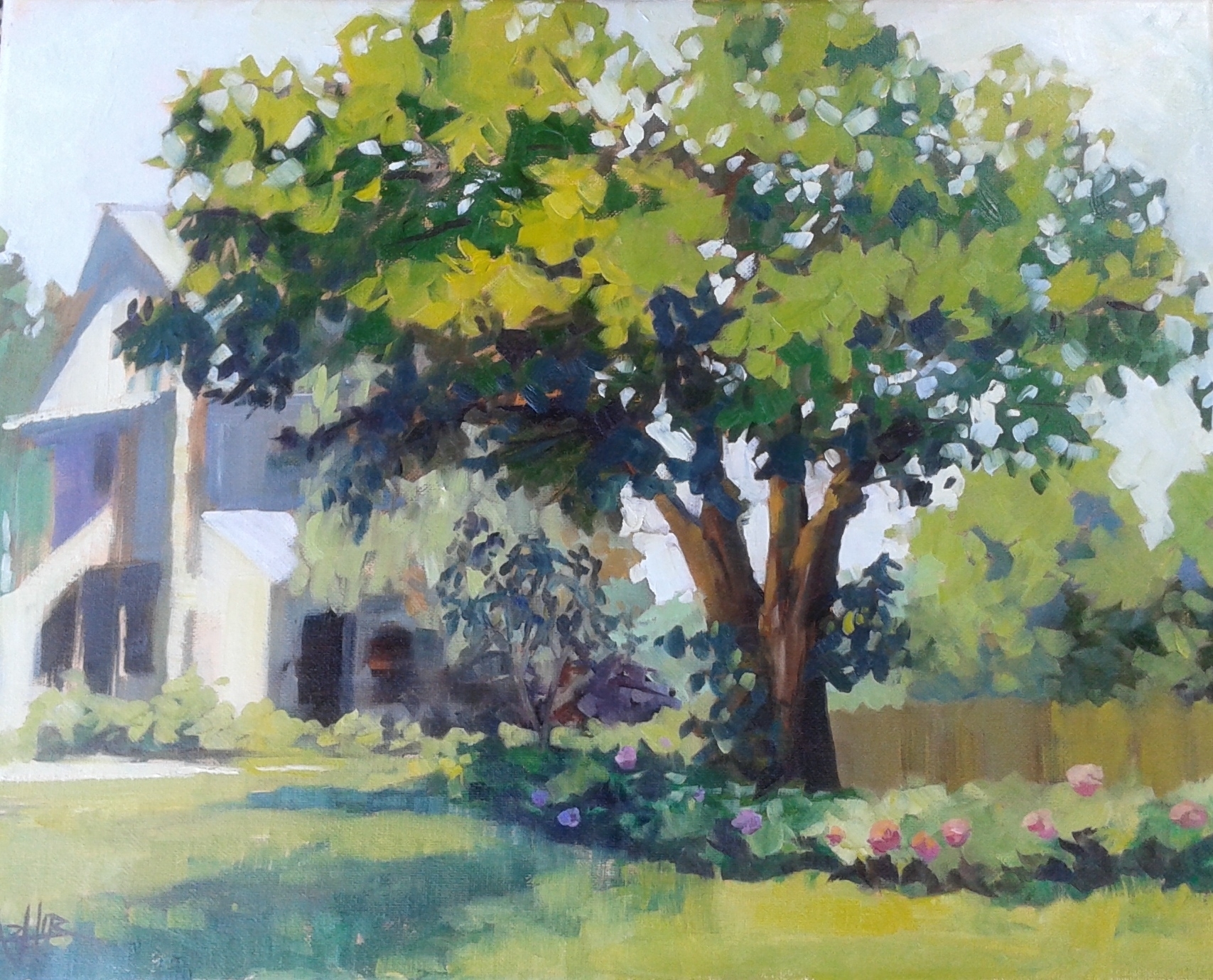 SOLD, The Mulberry Tree at Stoney Creek Farm, Copyright 2015 Hirschten, Oil on Canvas, 16" x 20"