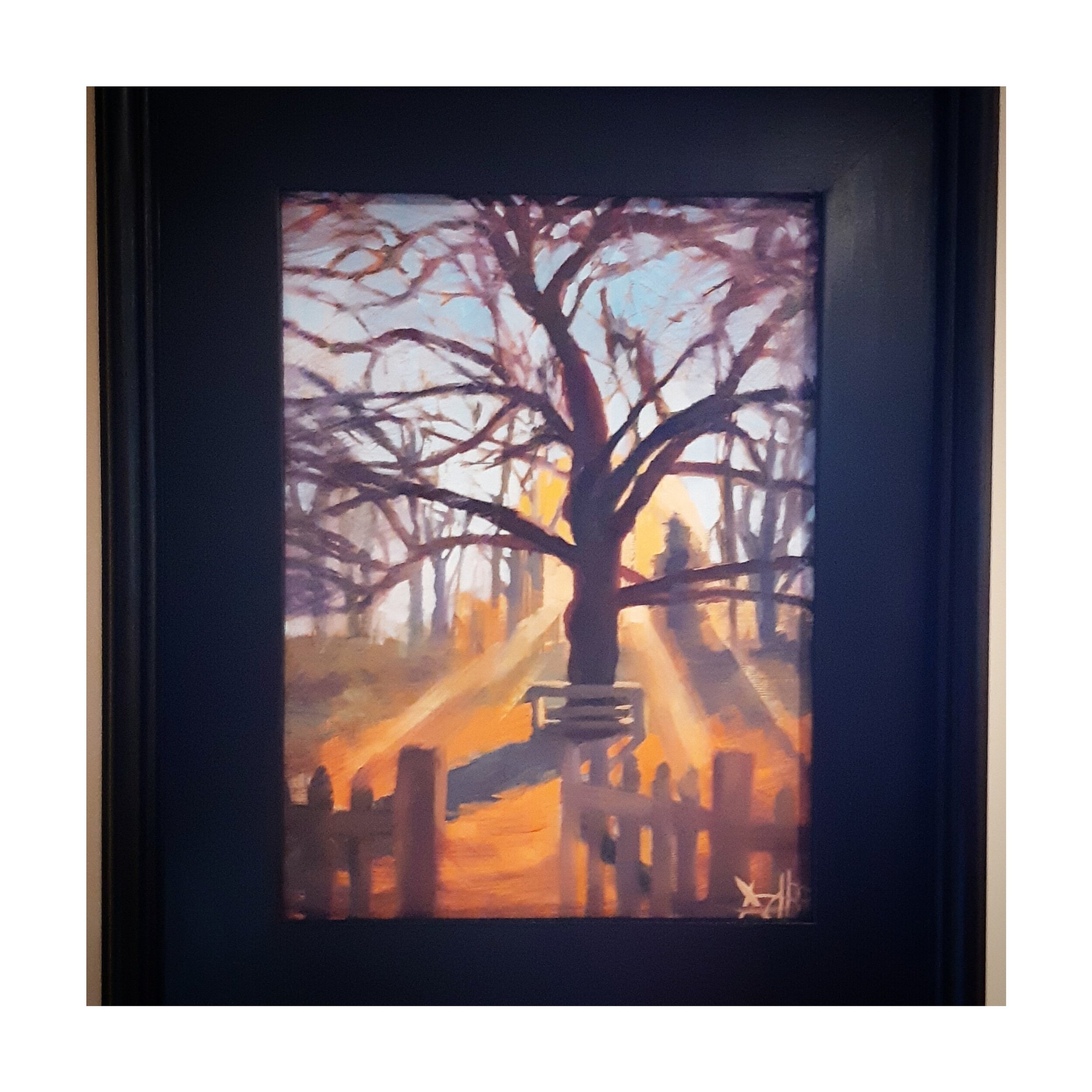 SOLD, Kile Oak Tree Painting, Oil on Canvas, Copyright 2019 Hirschten