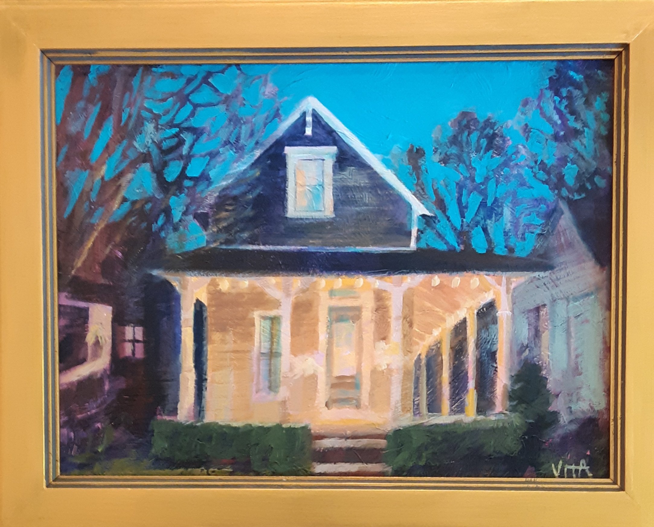SOLD, Cottage Home St. Clair Street Painting, Acrylic on Canvas, Copyright 2022 Hirschten