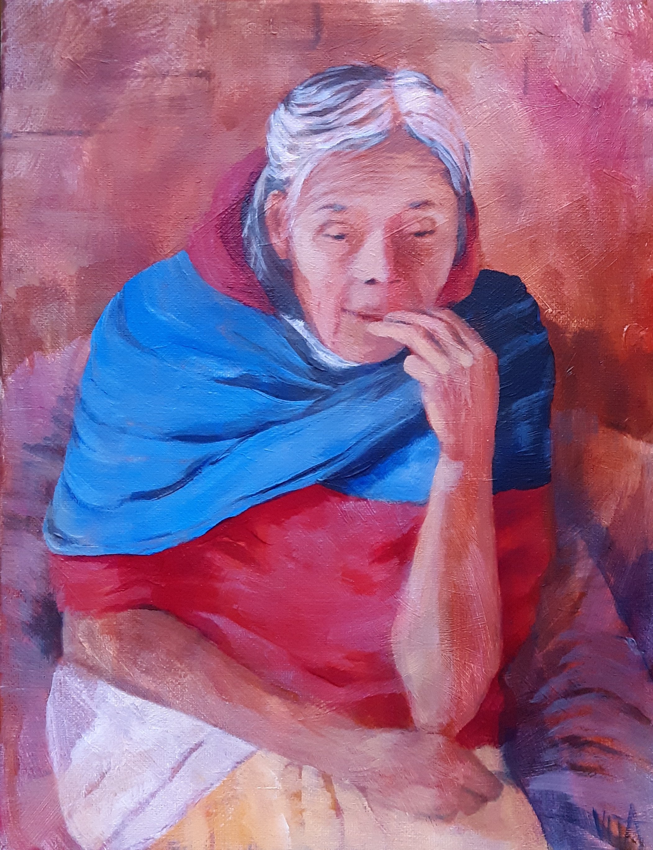 SOLD, Abuela Commission, Acrylic on Canvas, Copyright 2022 Hirschten