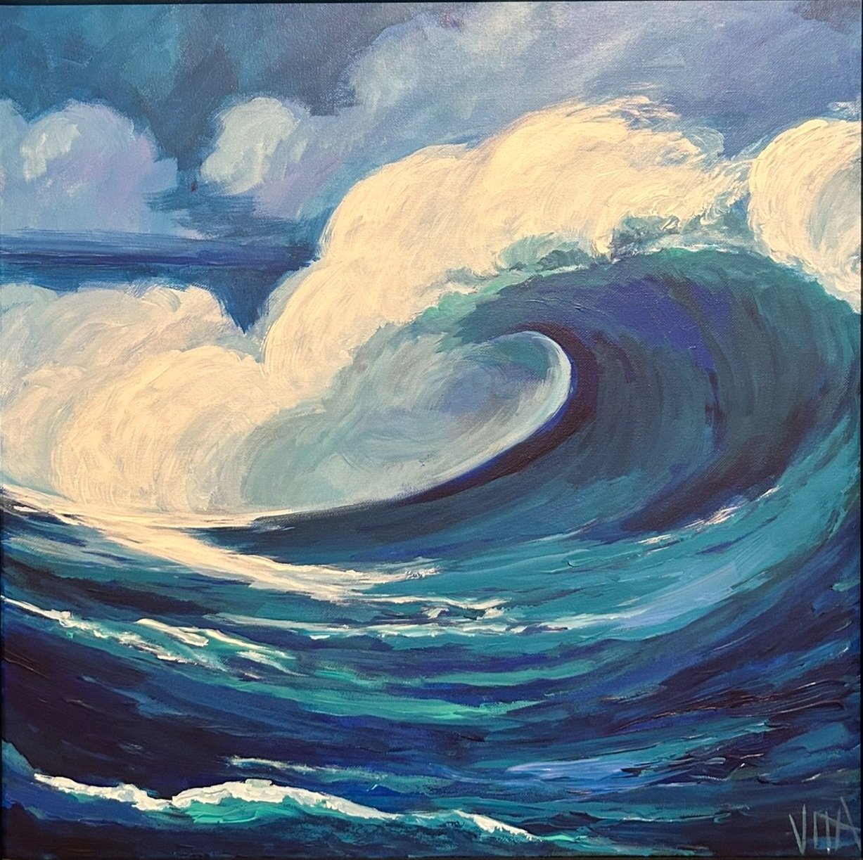SOLD, The Wave, Acrylic on Canvas, Copyright 2024 Hirschten