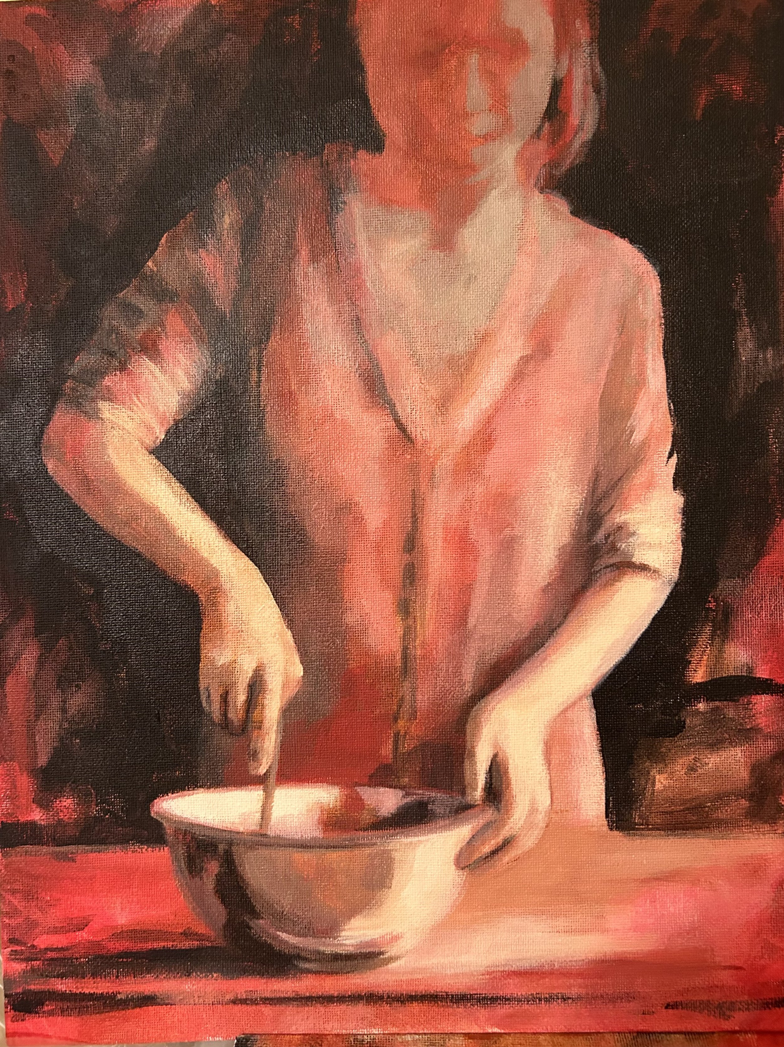 SOLD, The Chef in the Kitchen, Acrylic on Canvas, Copyright 2025 Hirschten