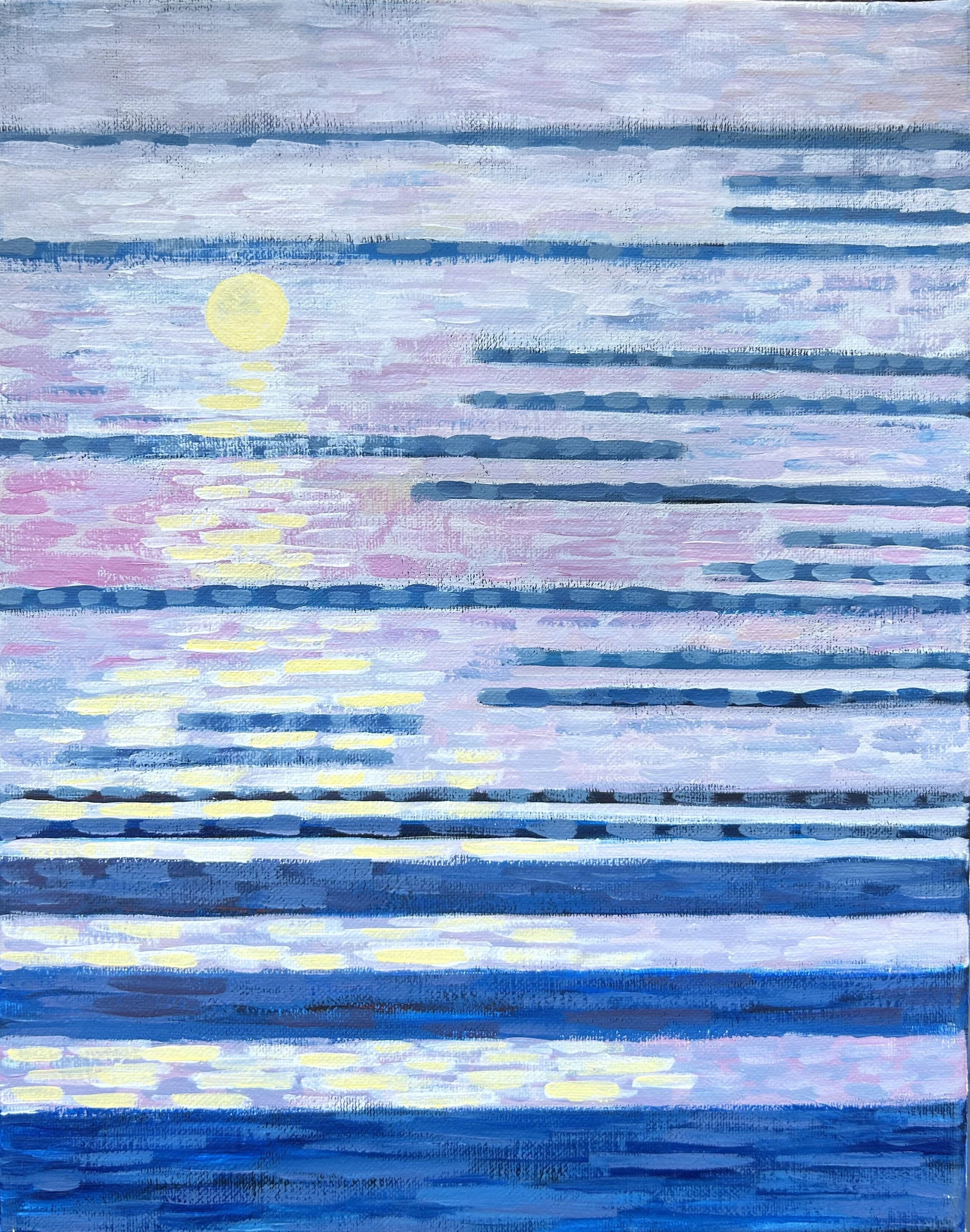 SOLD, Abstract Seascape Study, Acrylic on Canvas, Copyright 2025 Hirschten