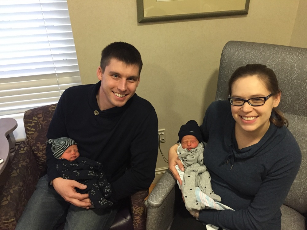 Family picture before being discharged Sunday 3/27/16 - 4 days old 