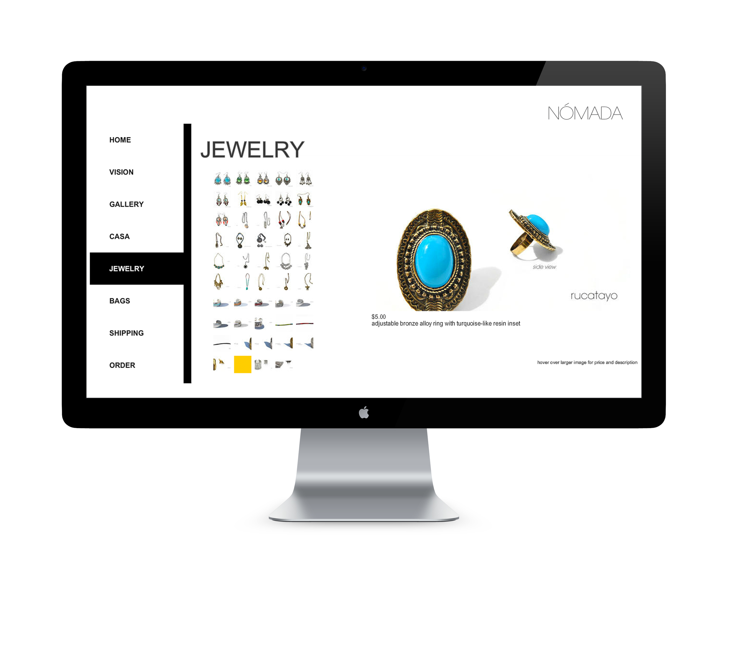  Client: NOMADA Jewelry and Crafts  Type: Website 