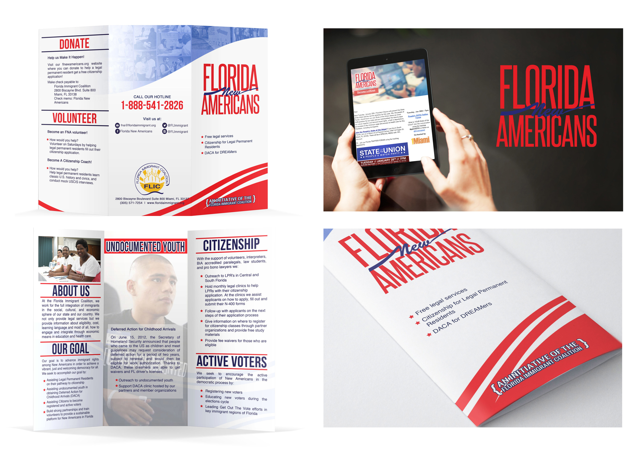  Client: Florida Immigrant Coalition  Type: Program Brochure and Email Newsletter 