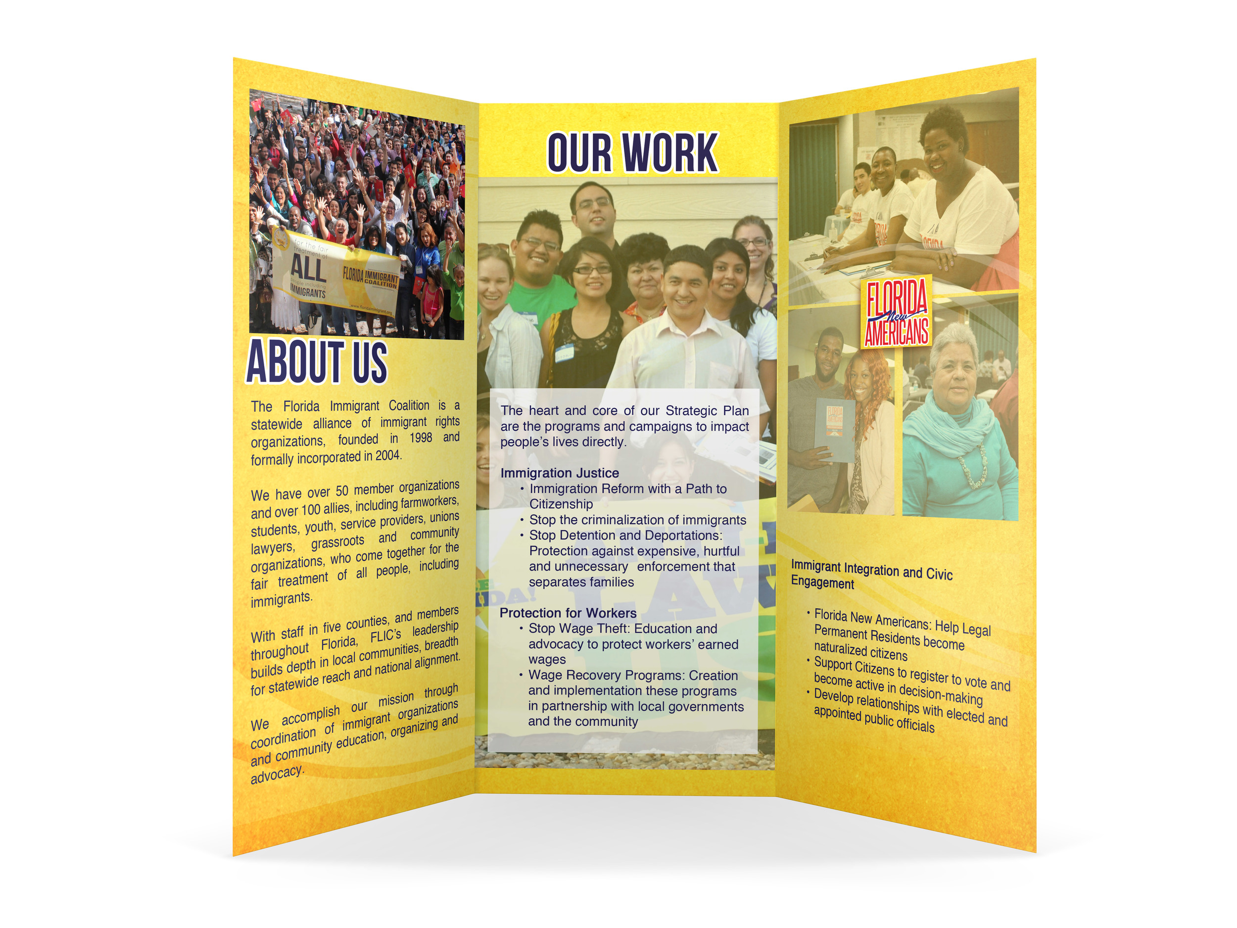  Client: Florida Immigrant Coalition  Type: Organizational Brochure 