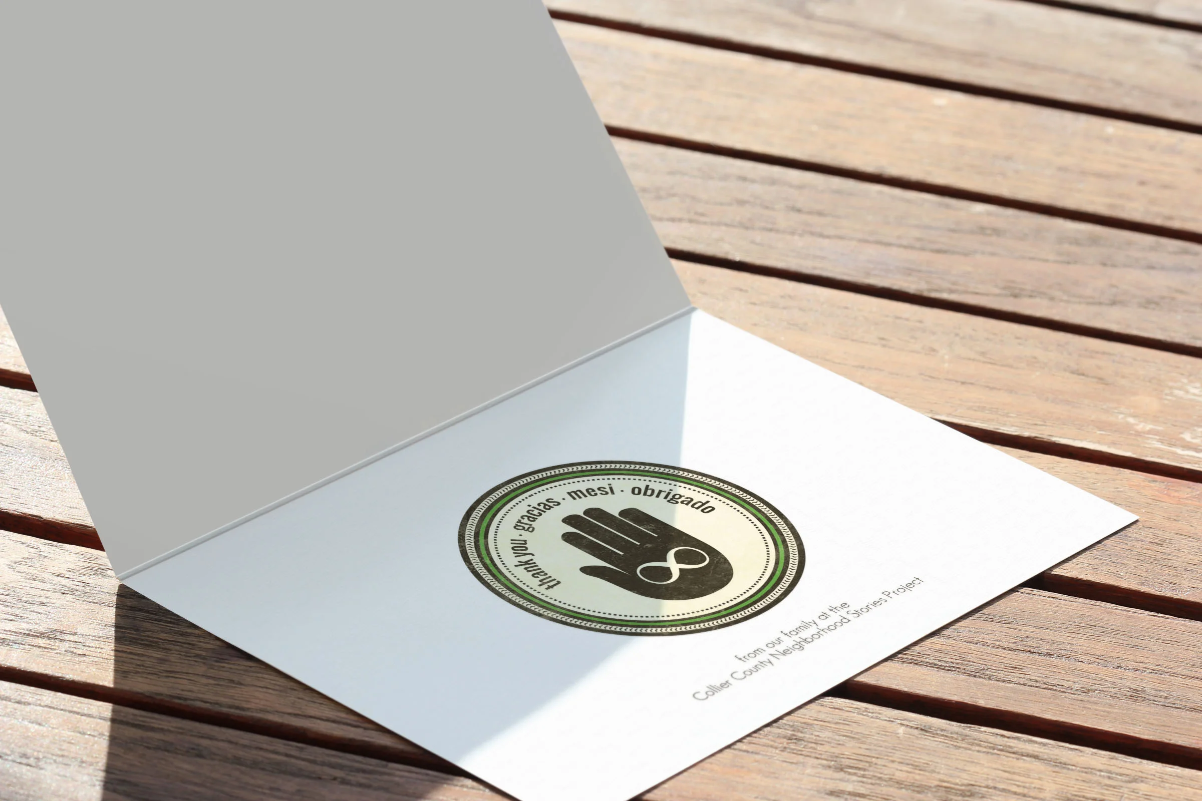 Client: Collier County Neighborhood Stories Project Type: Thank You Card