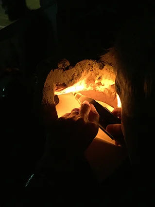  Drilling the samples in darkness 