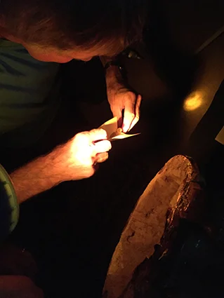  Placing the powder in a secure phial 