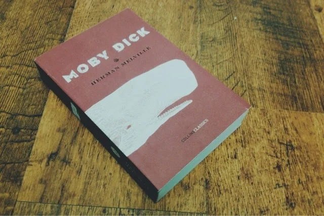 I've been looking for a copy of Moby Dick for a while now. And this Collins Classics cover I found at Janus Books is perfect: great minimalist design, that "faux-vintage parchment paper" cover stock and those staggered pages that are supposed to make the book look old and ripped—which is getting really overdone but I actually think it works here.
