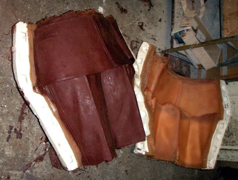 Plaster mother molds are created to support the rubber molds.