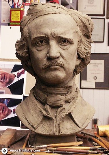Edgar Allan Poe, portrait bust