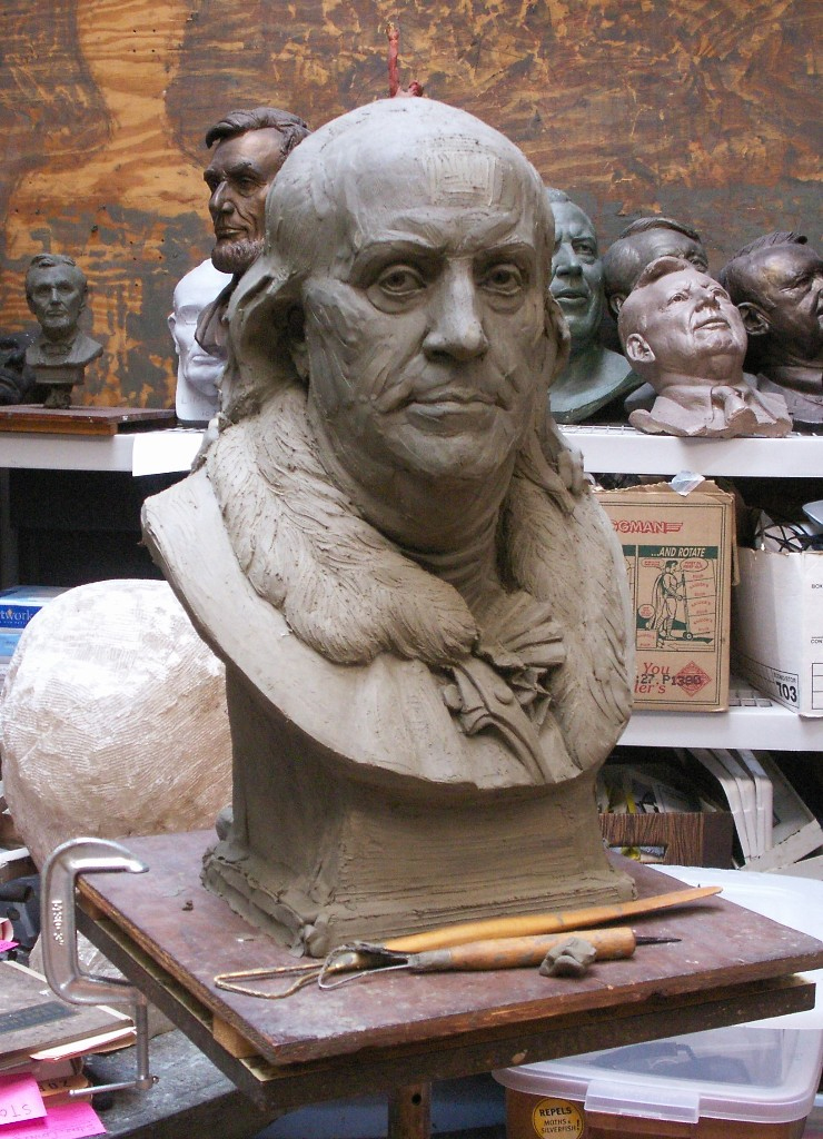 Benjamin Franklin, portrait bust