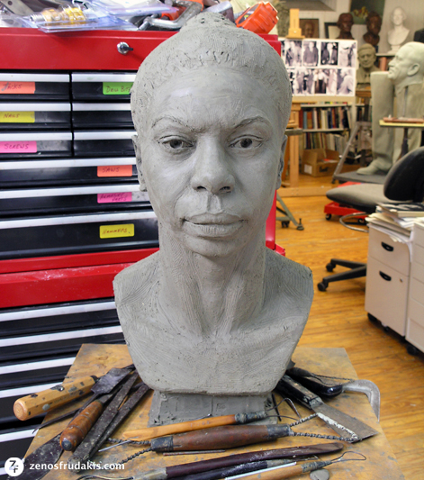 Nina Simone, portrait bust