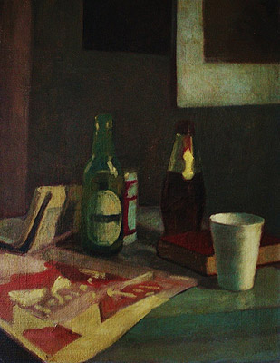 Still Life with Bottles, painting