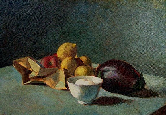 Still Life with Eggplant, painting