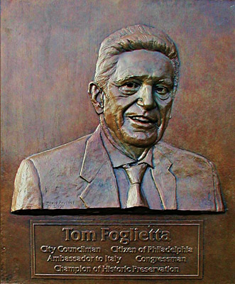 Tom Foglietta, relief sculpture