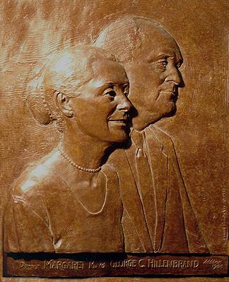 Mr. and Mrs. Hillenbrand, relief sculpture