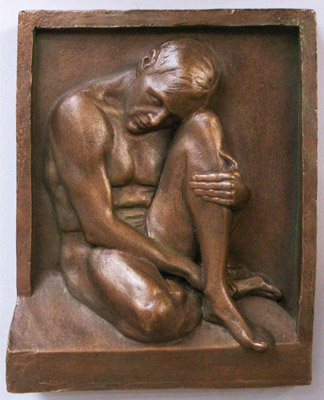 Man in a Box, relief sculpture