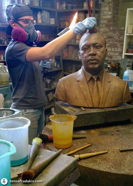 Martin Luther King sculpture at Laran Bronze Foundry. 
