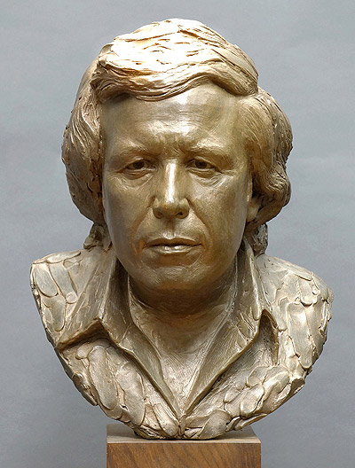   Completed bronze portrait sculpture of Don McLean by Zenos Frudakis.  