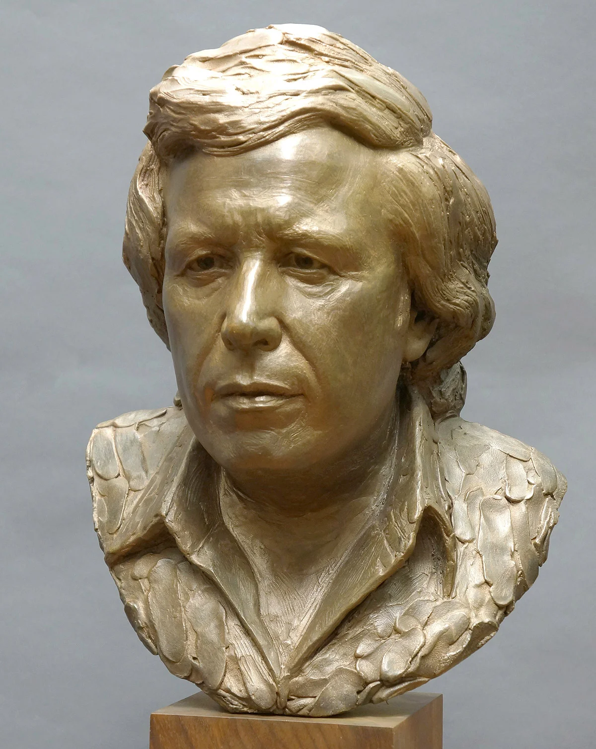 Completed bronze portrait sculpture of Don McLean by Zenos Frudakis.