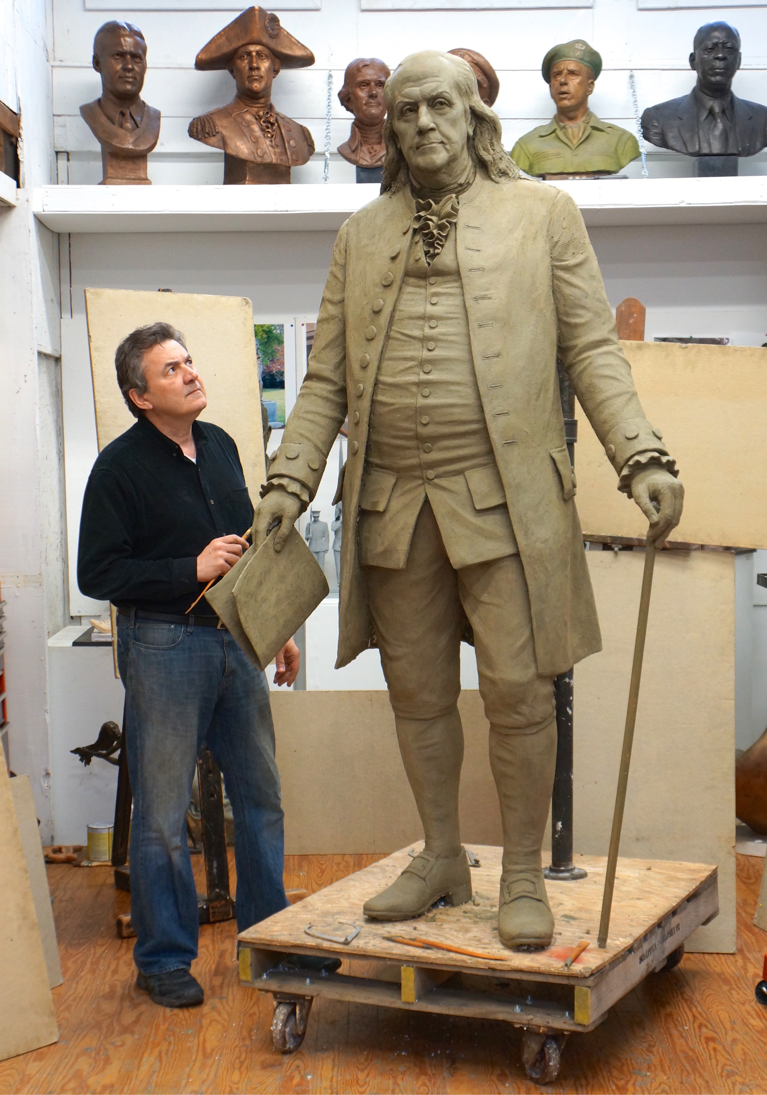 Benjamin Franklin portrait statue