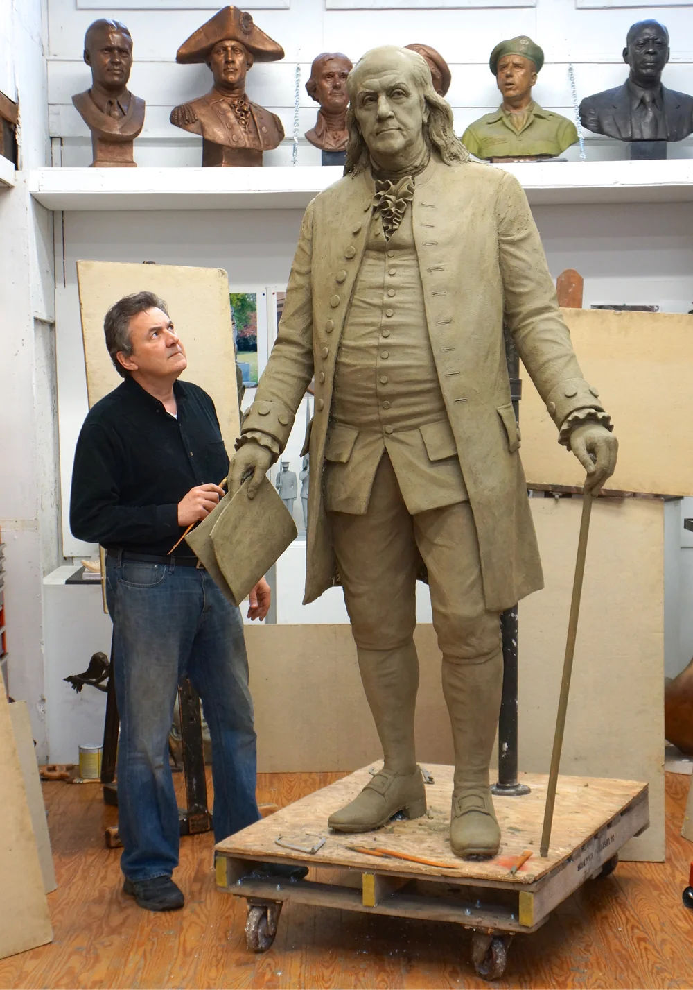 Benjamin Franklin, portrait statue — Zenos Frudakis