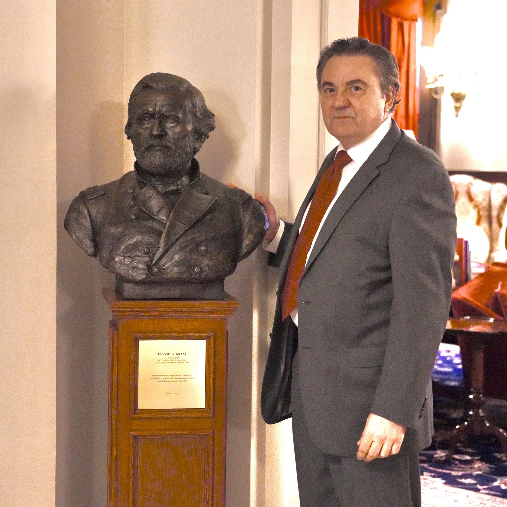  Zenos Frudakis with his sculpture of General Grant.. 