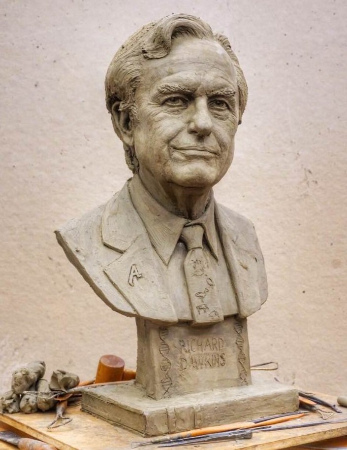 Richard Dawkins portrait sculpture by Zenos Frudakis